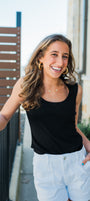 Hayes Ribbed Top | Black