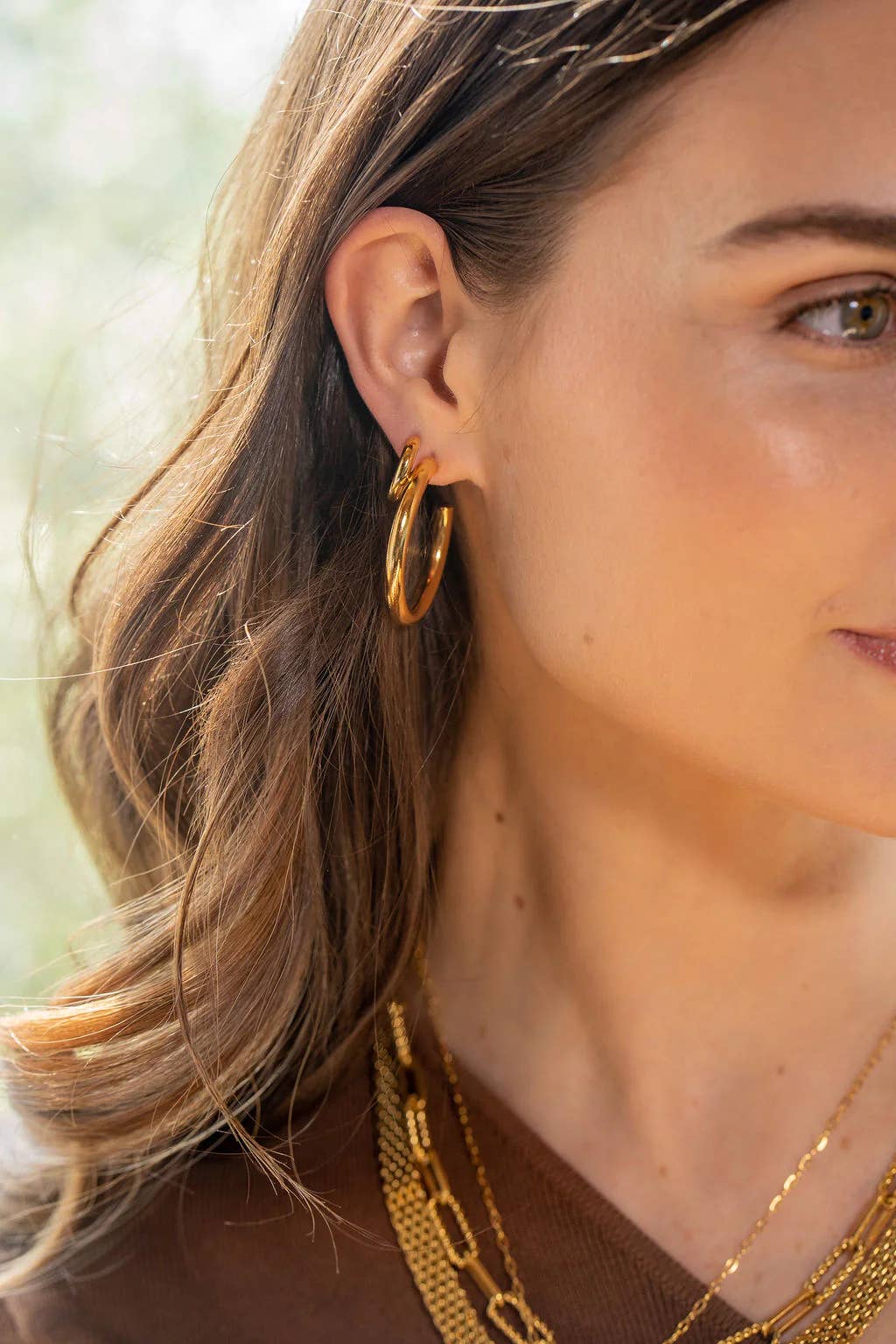 Chunky Tube Hoops Medium