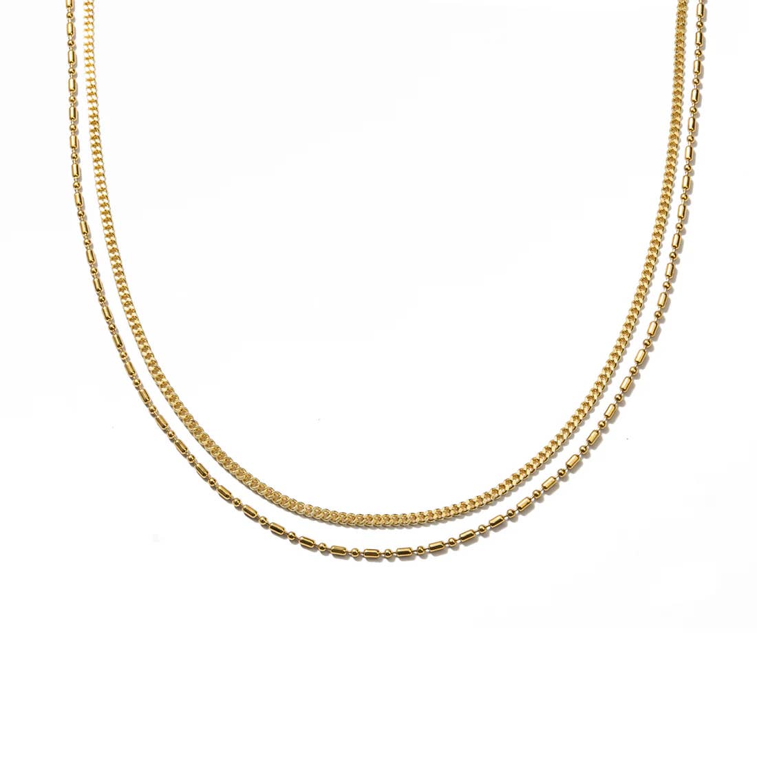 18K Gold Plated Necklace | Double Barrel