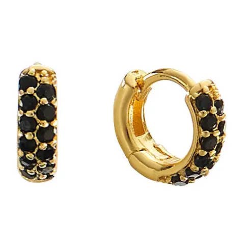 18K Gold Multi-Colored Crystal Huggies: Multi-Colored