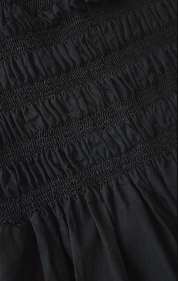 Cornelia Poplin Midi Dress | Black