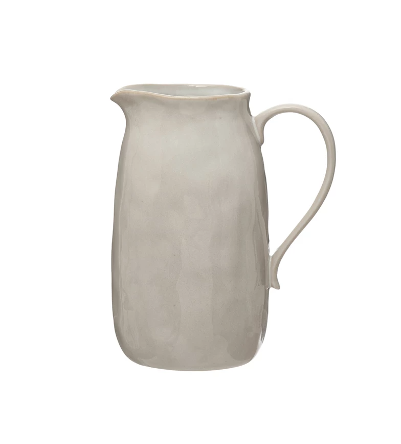 Stoneware White Pitcher