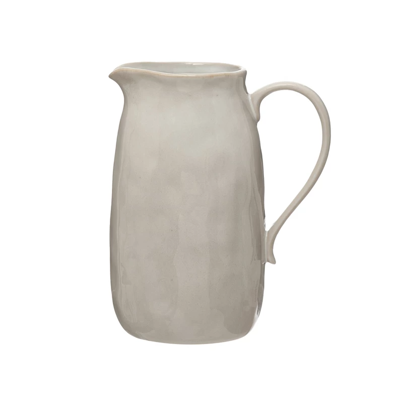 Stoneware White Pitcher
