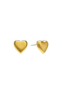 Waterproof Gold Statement Heart Studs