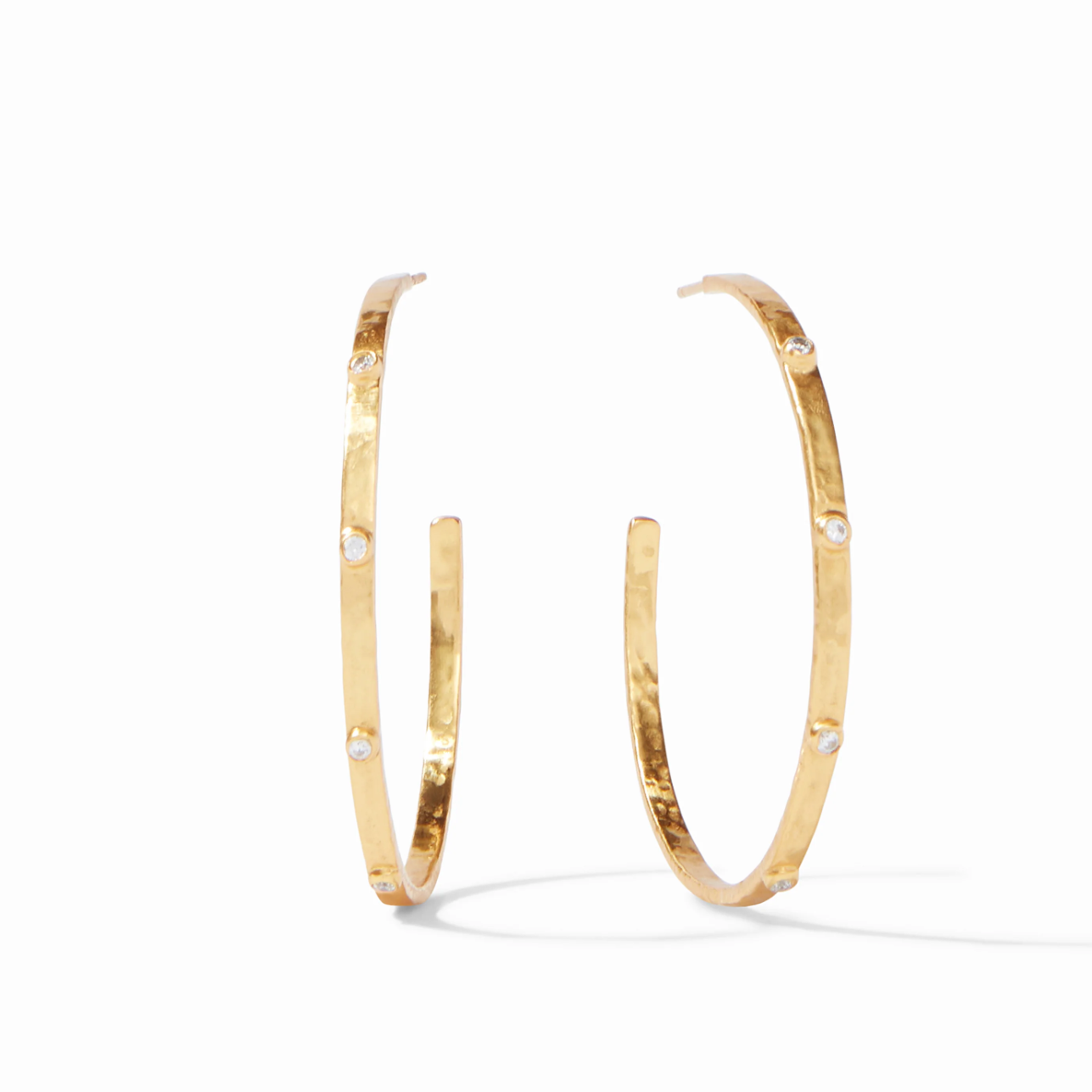 Julie Vos | Crescent Stone Hoop CZ Extra Large