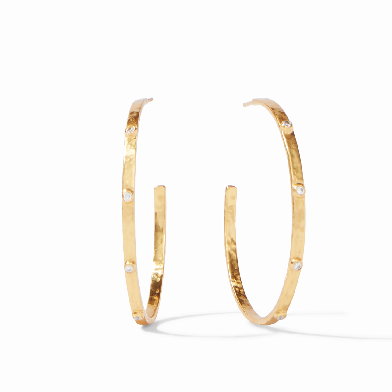 Julie Vos | Crescent Stone Hoop CZ Extra Large