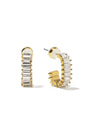 18K Gold Squared Brilliant Hoops 486: Yellow Gold