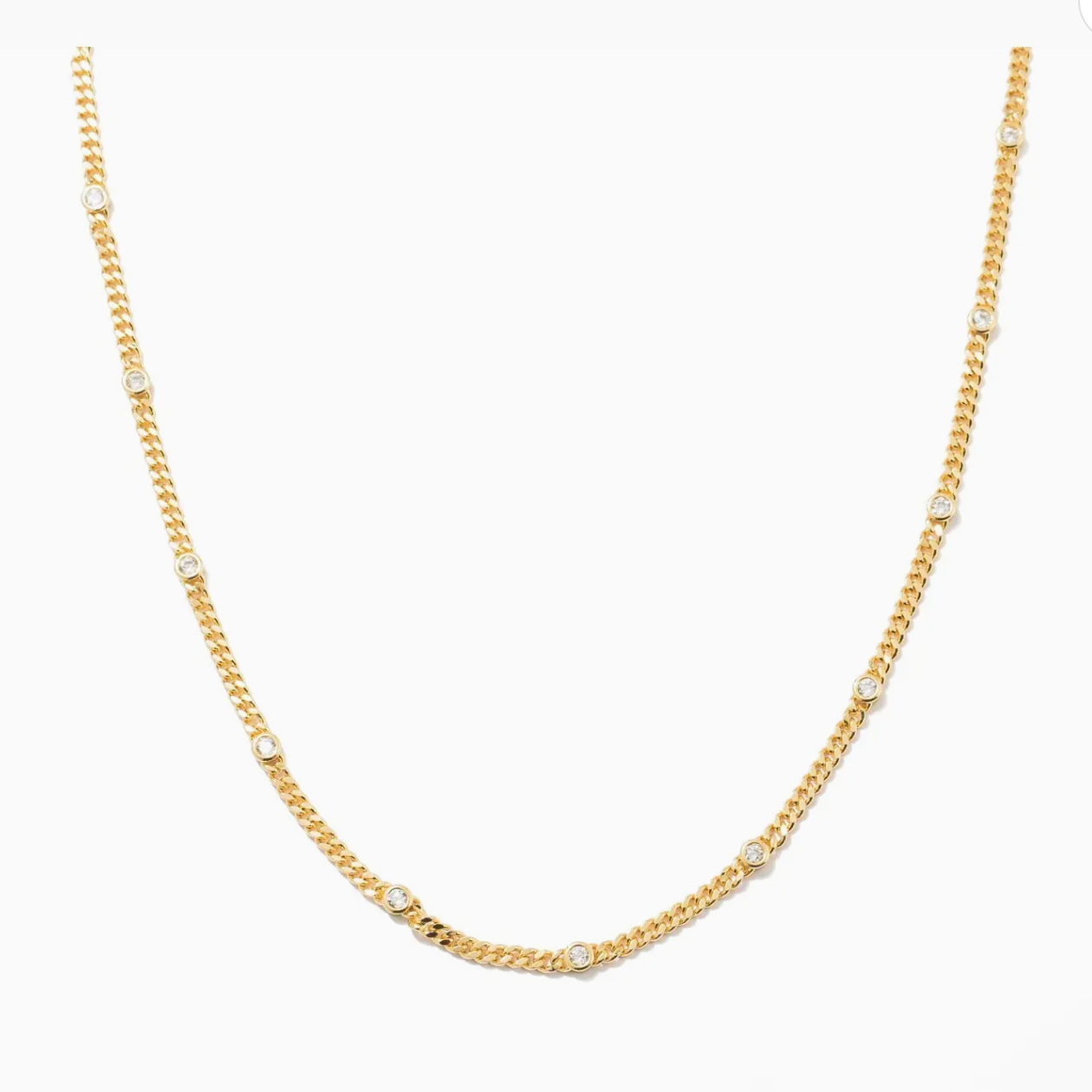 18K Gold Dainty Cz Choker