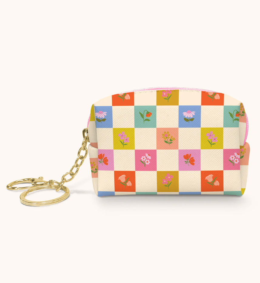Key Chain Pouch | Checkerboard Blooms