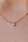 Waterproof 4mm Round Brilliant 5A CZ Solitaire Necklace