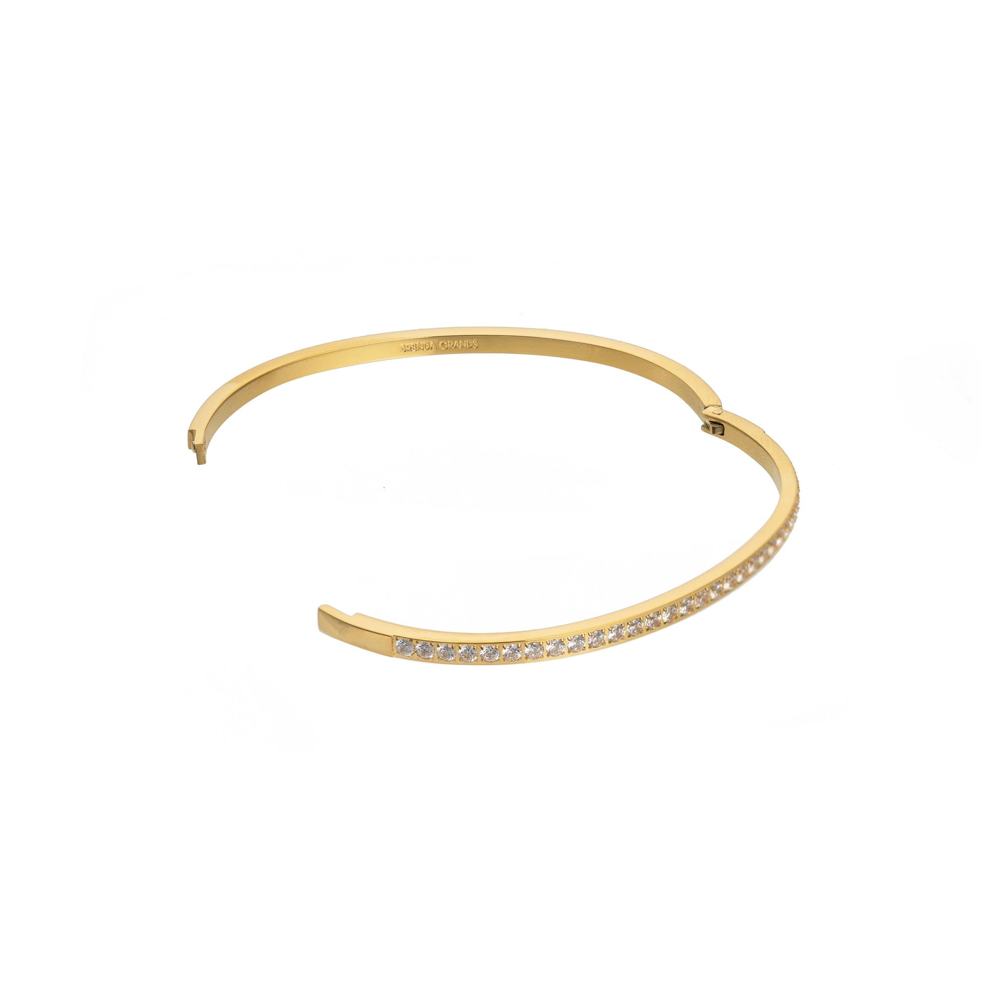 Gold Lined Diamond Bangle