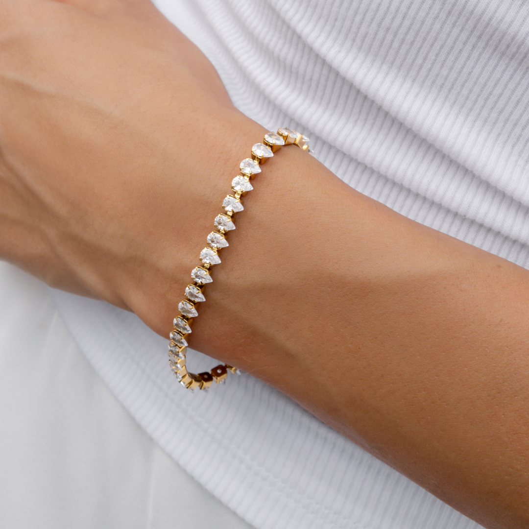 Waterproof 5mm Teardrop Tennis Bracelet