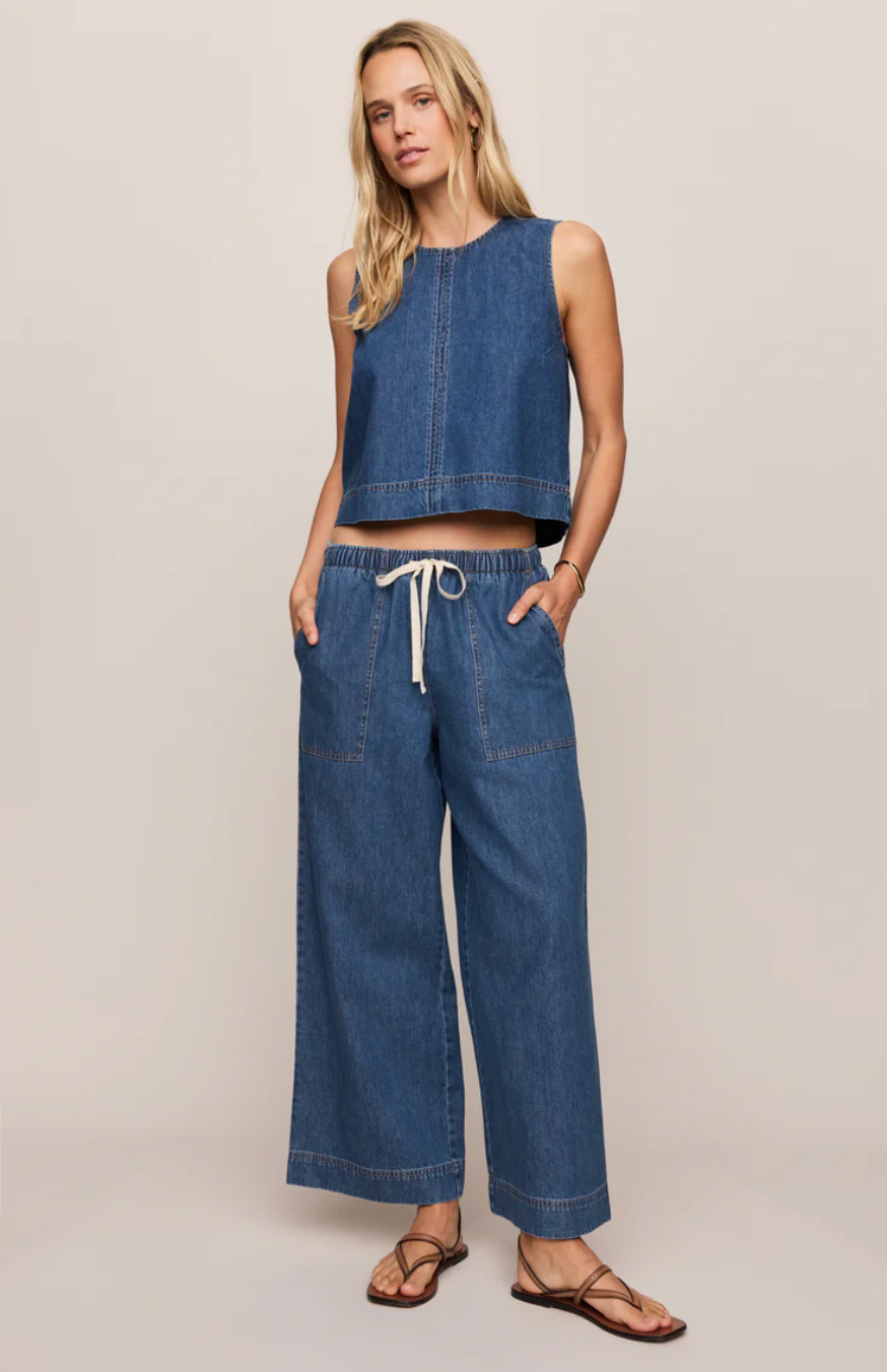 Sun Seeker Denim Tank | Deep Water