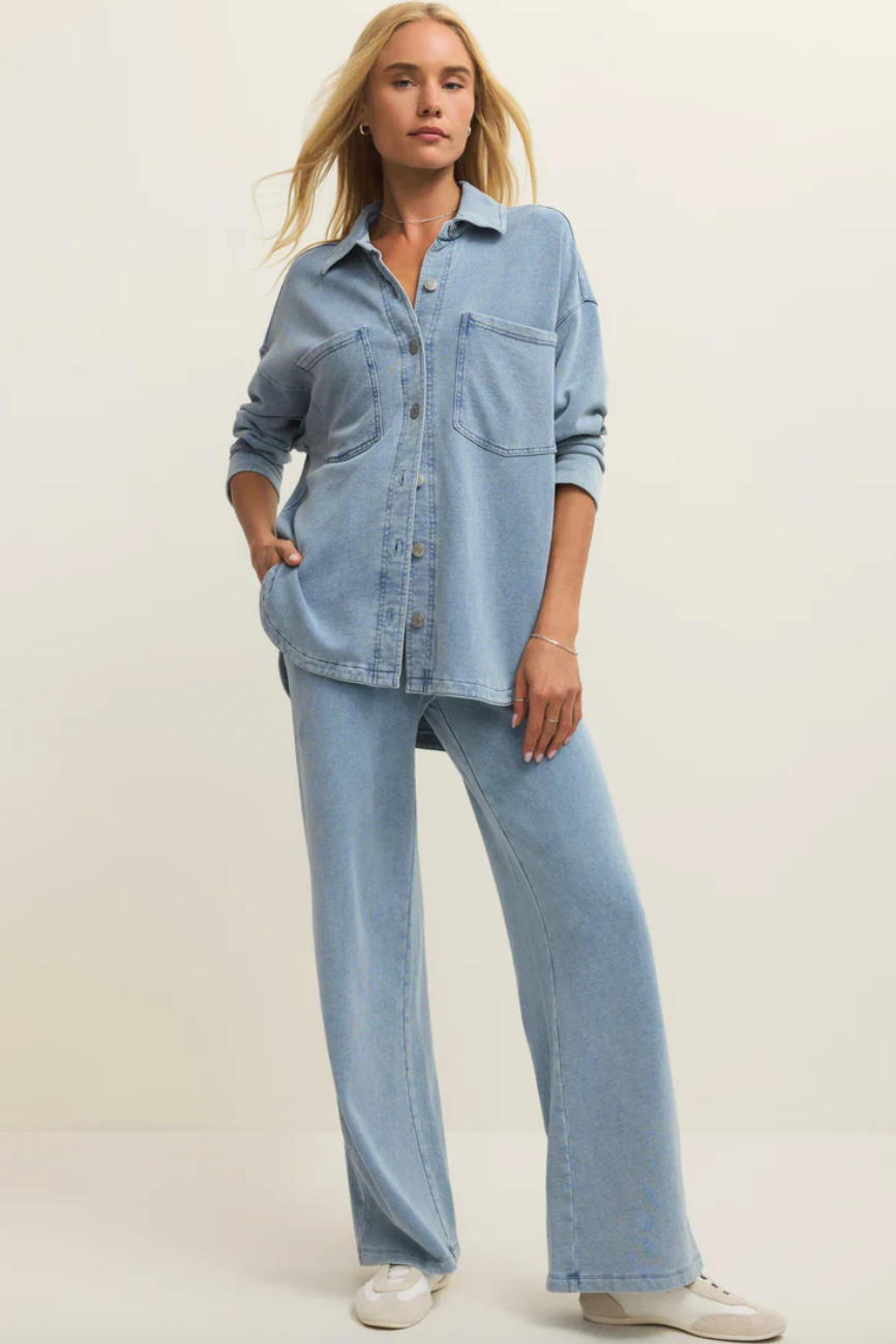 All Day Knit Denim Jacket | Ocean Air Indigo