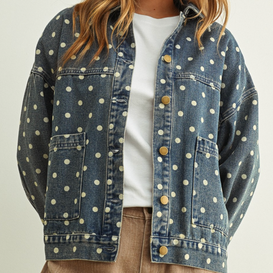 Soho Jacket | Denim Dots – Brickwood Boutique