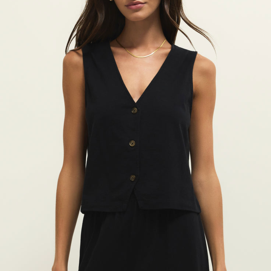 Noelle Jersey Top | True Black