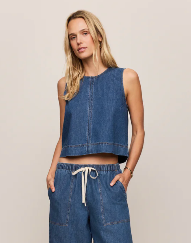 Sun Seeker Denim Tank | Deep Water