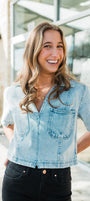 Aspen Denim Top | Acid Light