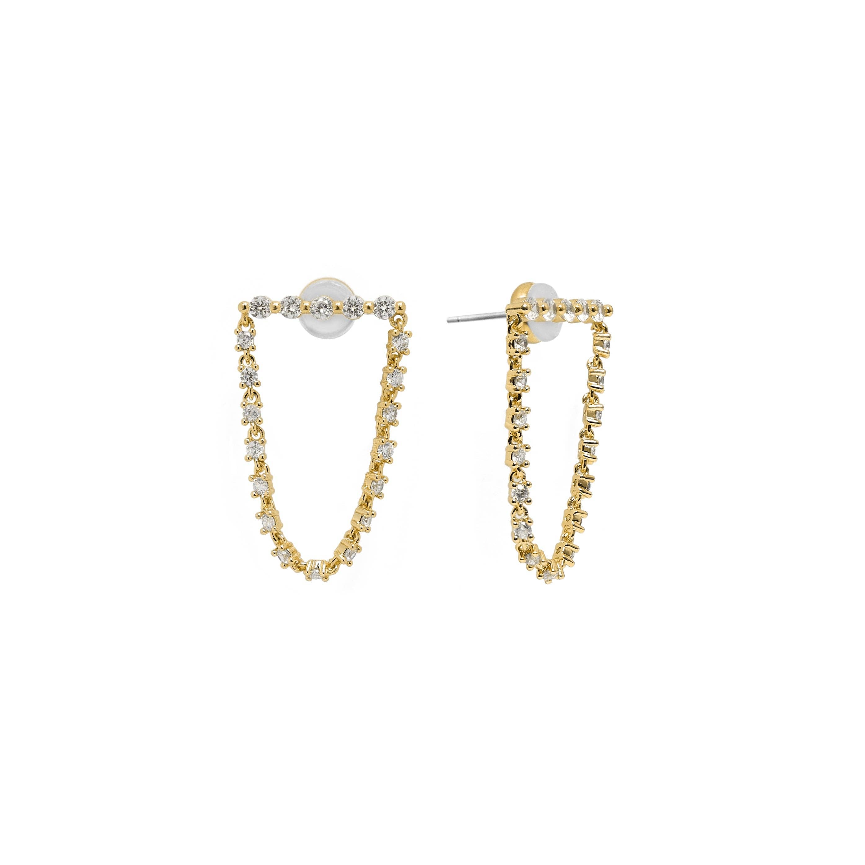 Brenda Grands | 18K Gold Tennis Drop Earrings