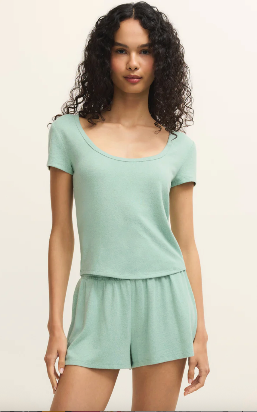 Flower Market Soft Tee | Crystal Green