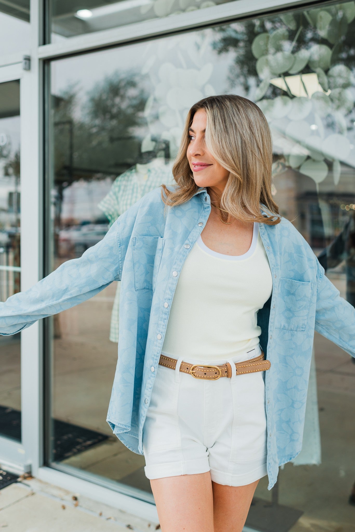 Landry Floral Top | Denim