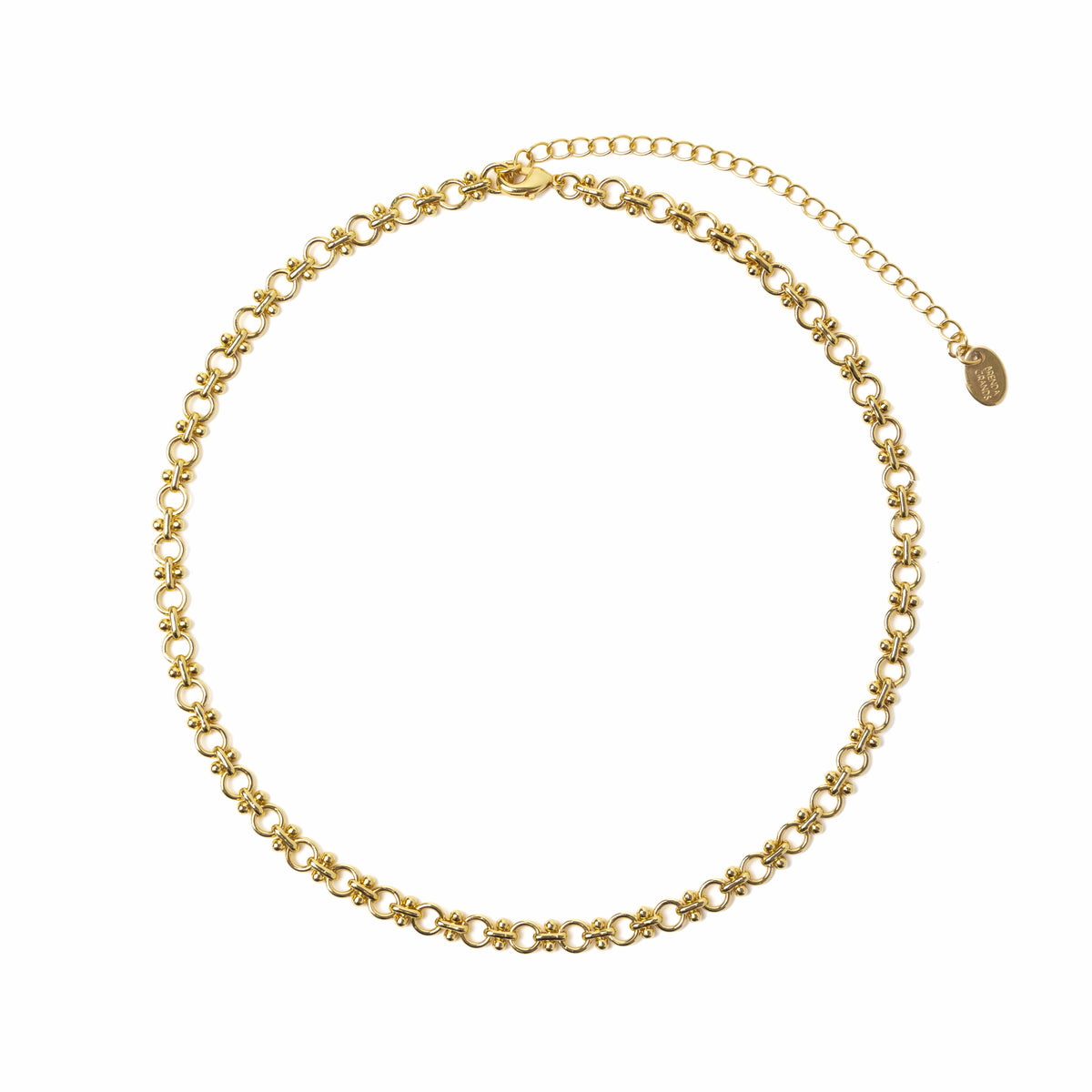 24K Gold Plated Necklace | Gold Circle Link