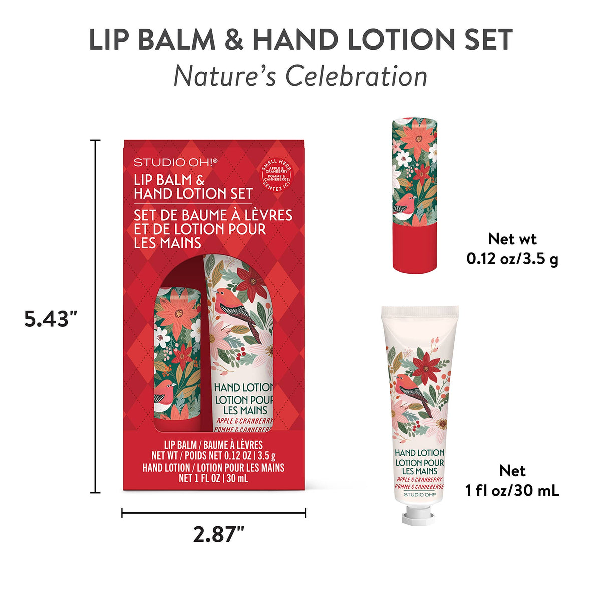 Lip Balm + Lotion Set | Christmas Nature's Celebration
