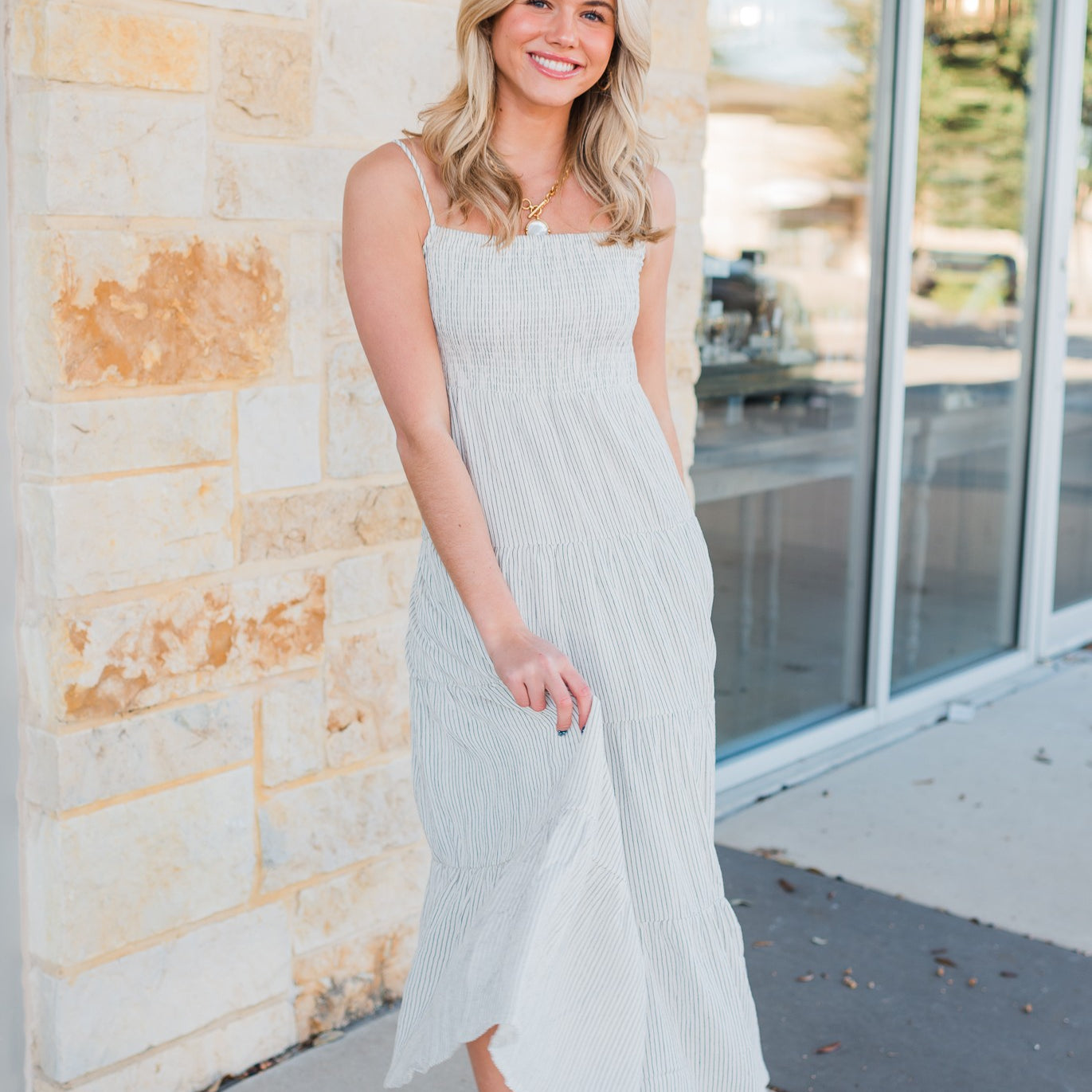 Balos Striped Maxi Dress | Natural