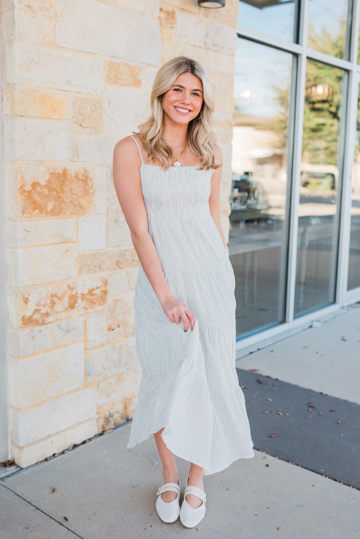 Balos Striped Maxi Dress | Natural