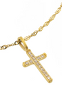 18K Gold Plated Necklace | Diamond Cross