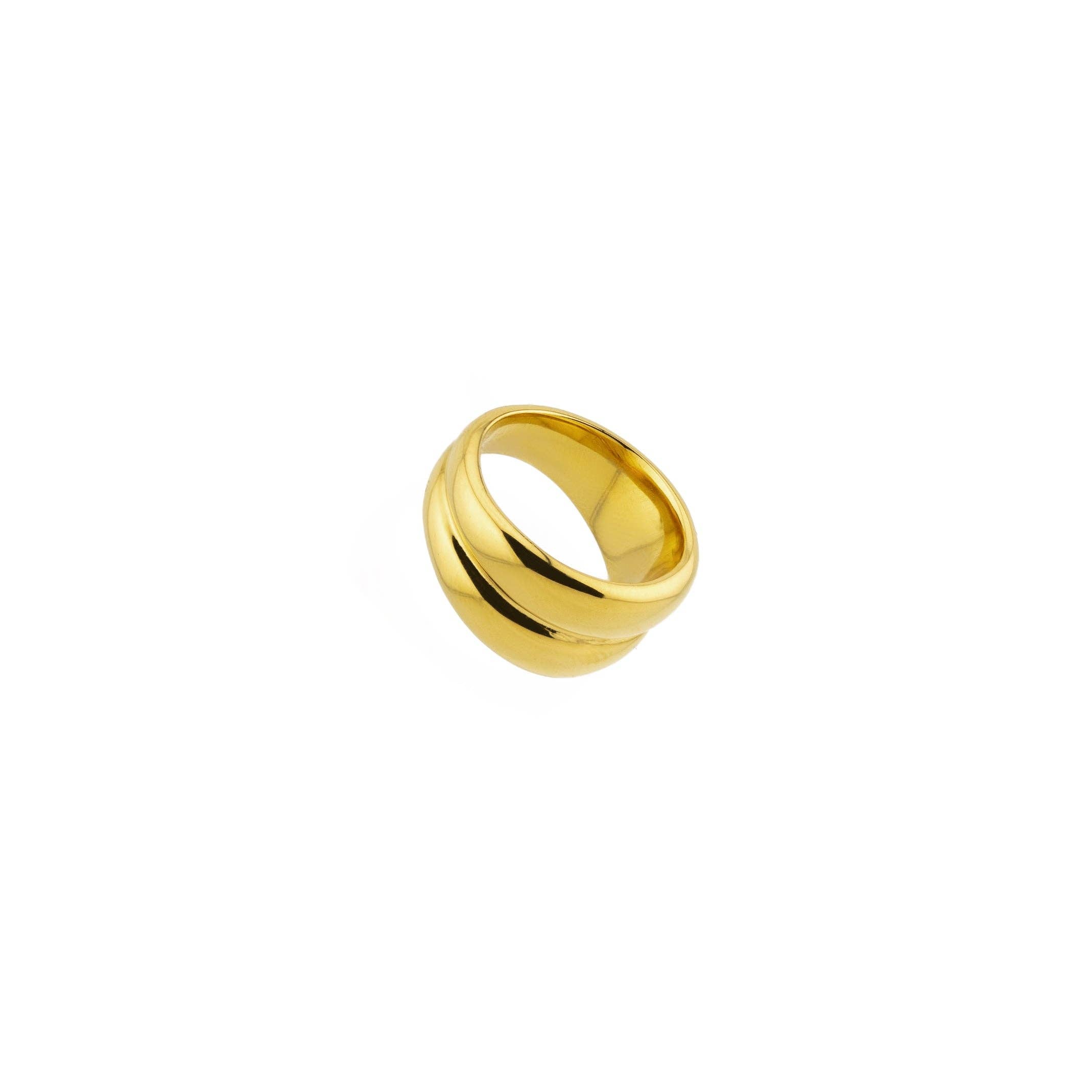 Waterproof Gold Twin Ring: 7