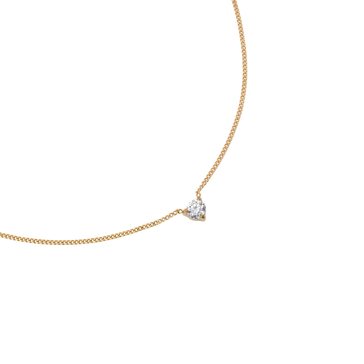 Waterproof 4mm Round Brilliant 5A CZ Solitaire Necklace