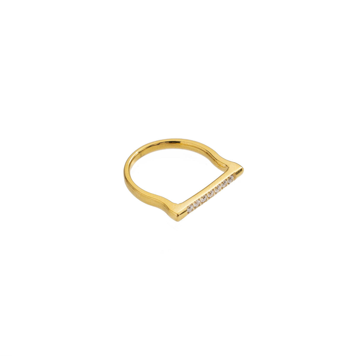 Waterproof Gold Tennis Bar Ring: 8