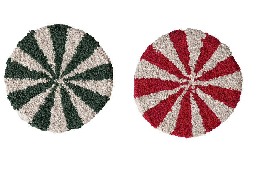 Round Candy Striped Trivet