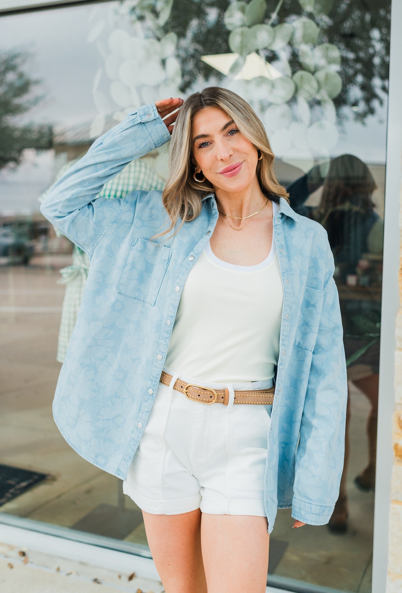 Landry Floral Top | Denim