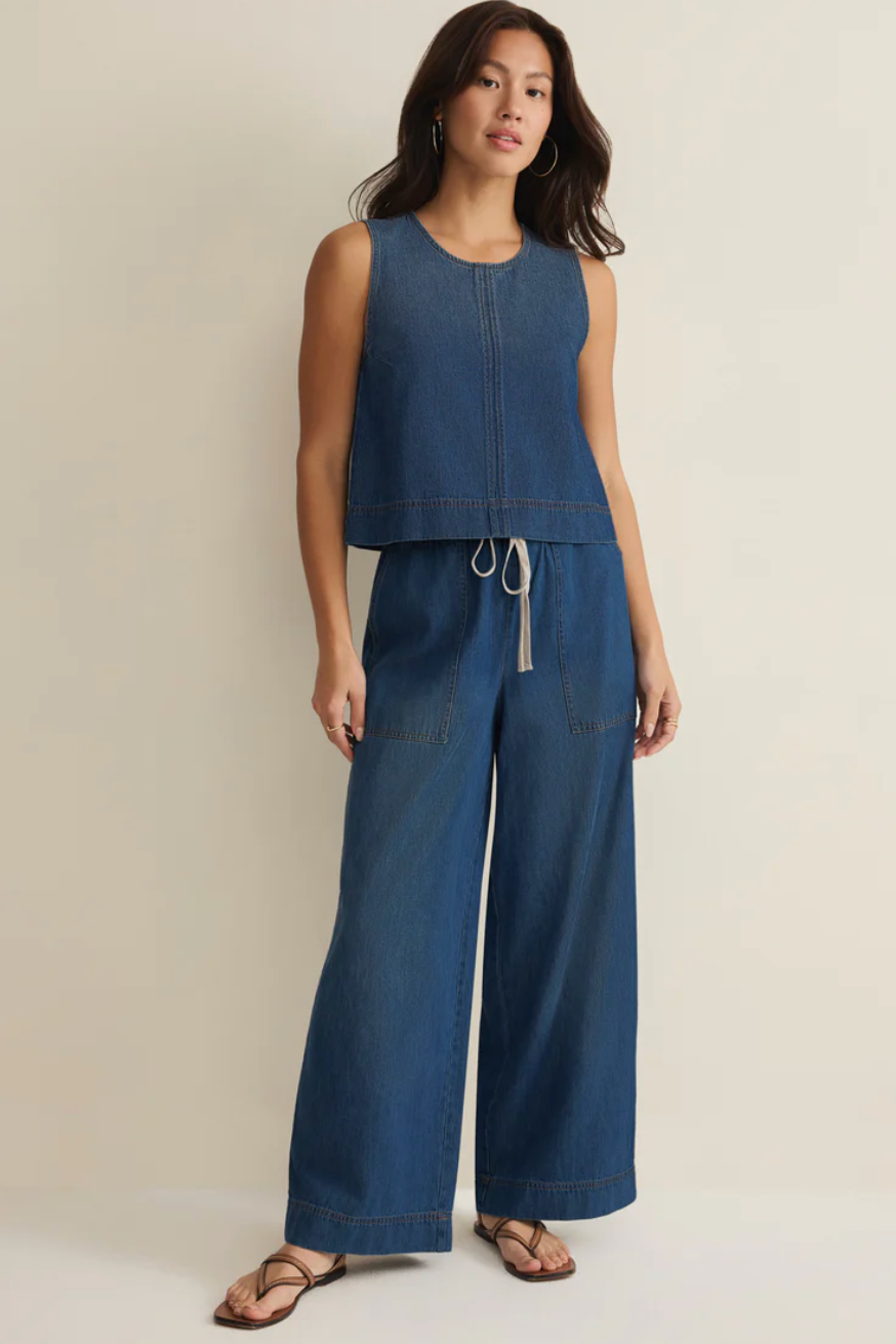 Sun Seeker Denim Tank | Deep Water