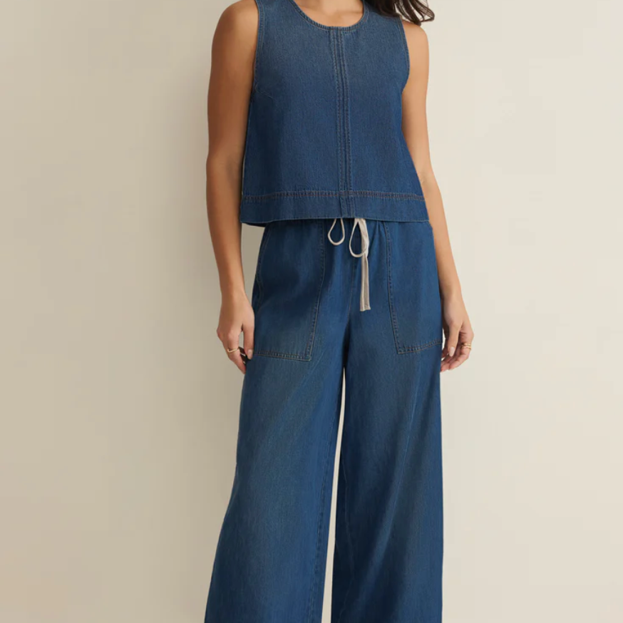 Sun Seeker Denim Tank | Deep Water