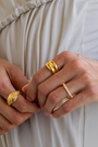 Waterproof Gold Twin Ring: 8