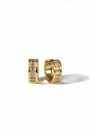 18K Gold Baguette Huggie Earrings